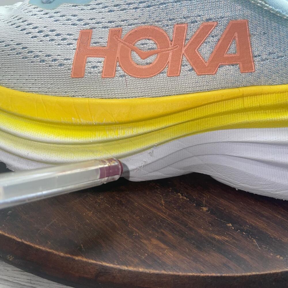 Hoka One One Bondi 8 Womens 6.5 B Shoes Blue Running Sneakers 1127952 SSCA - Picture 10 of 13